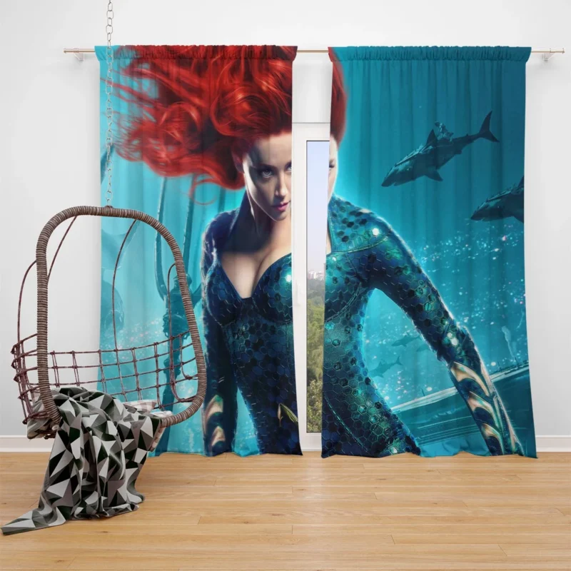 Mera in Aquaman Movie: Dive into the Depths Window Curtain