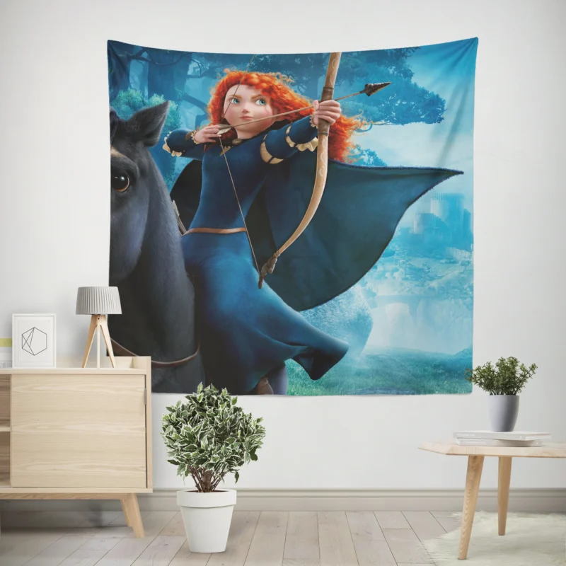 Merida and Angus in Brave: An Unbreakable Bond  Wall Tapestry