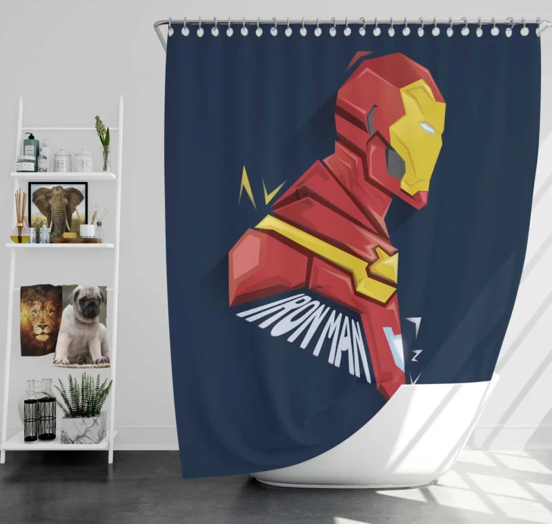 Minimalist Iron Man Comics Shower Curtain