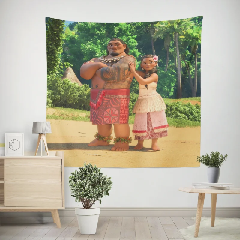 Moana Parents in the Heartwarming Movie Moana  Wall Tapestry