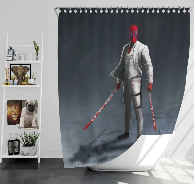 Moon Knight X Deadpool: A Unique Crossover Shower Curtain
