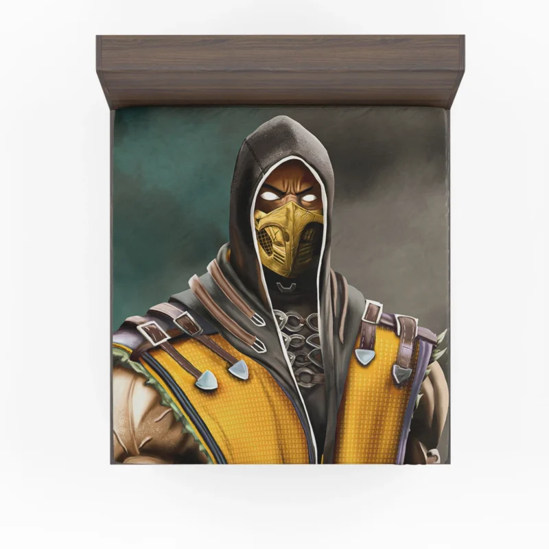 Mortal Kombat Scorpion: From Hellfire to Victory Fitted Sheet