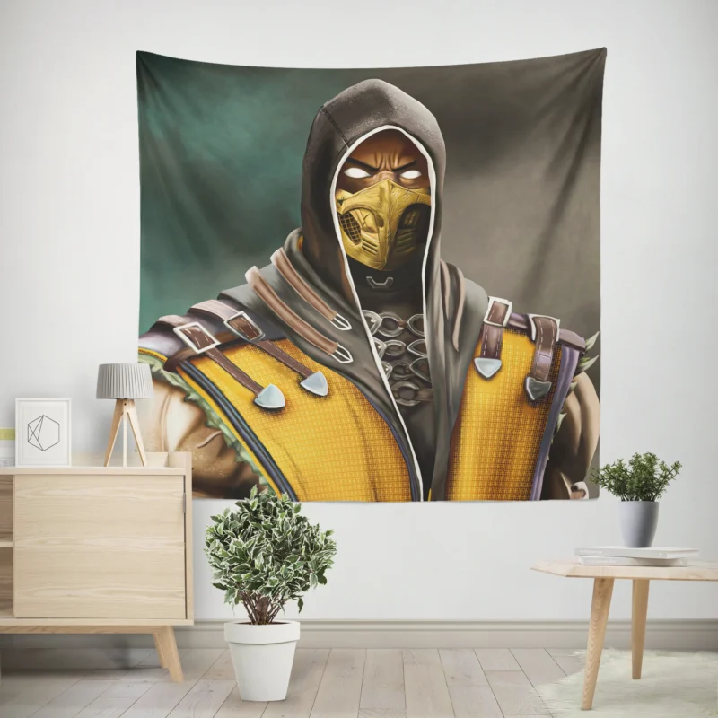 Mortal Kombat Scorpion: From Hellfire to Victory  Wall Tapestry