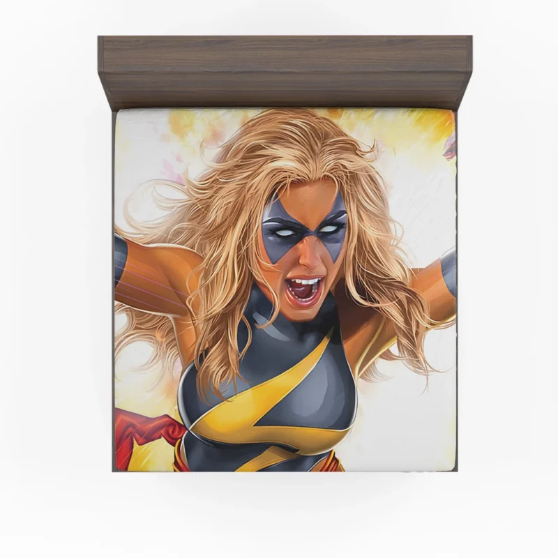 Ms. Marvel Comics: Explore the Heroic Journey Fitted Sheet