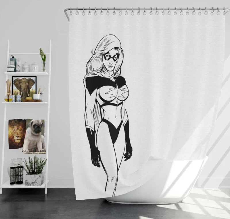 Ms. Marvel in Comics: Uncover the Hero Shower Curtain