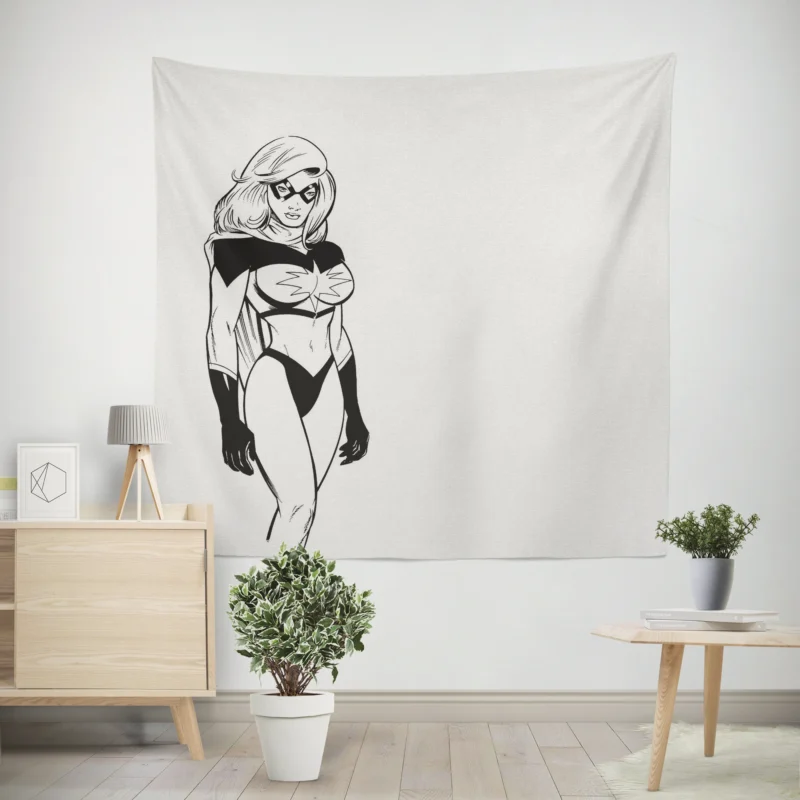 Ms. Marvel in Comics: Uncover the Hero  Wall Tapestry