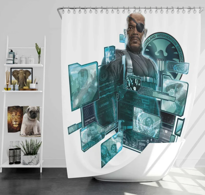 Nick Fury Role in Avengers Comics Shower Curtain