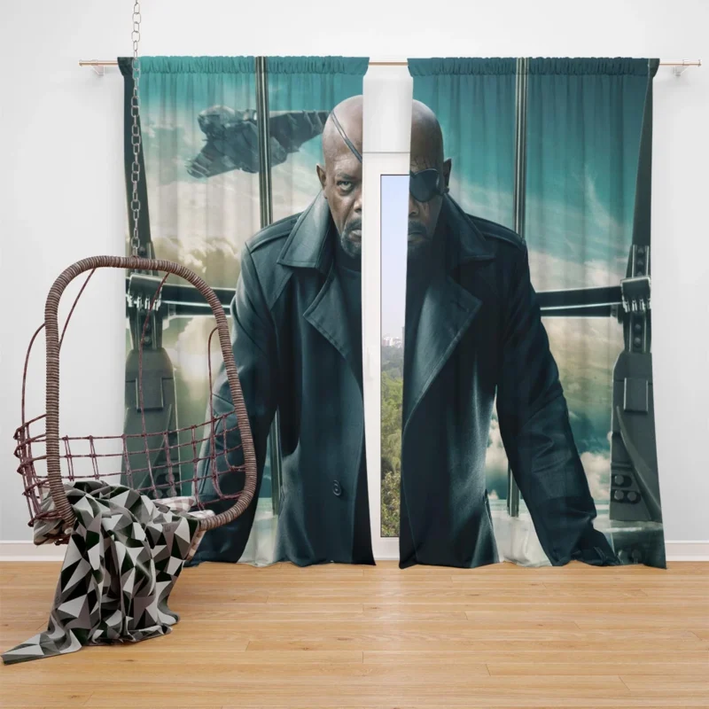 Nick Fury in Captain America: The Winter Soldier Window Curtain