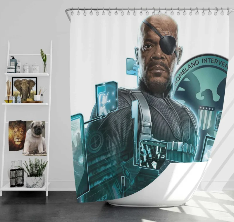 Nick Fury in Comics: A Marvel Avenger Shower Curtain