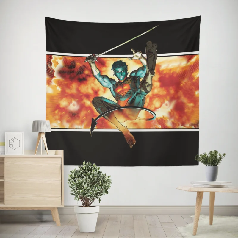 Nightcrawler Wallpaper: Marvel Intriguing Hero  Wall Tapestry