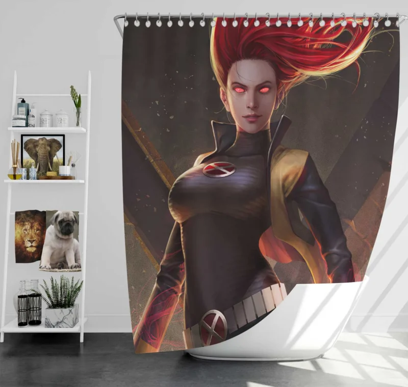 Phoenix Comics: Embrace Jean Grey Cosmic Power Shower Curtain