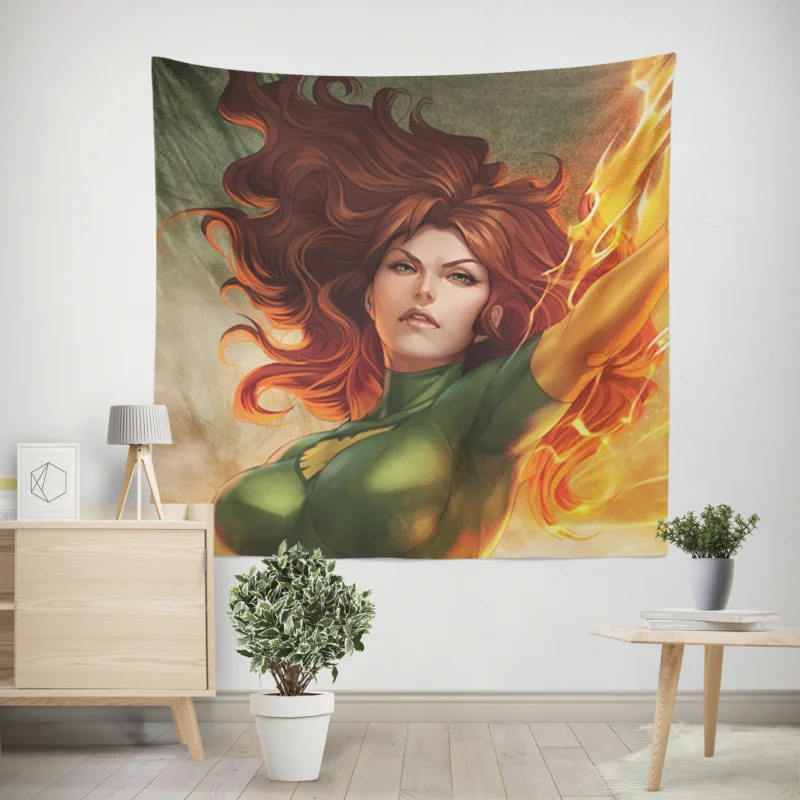 Phoenix in Comics: Unleash the Cosmic Power  Wall Tapestry