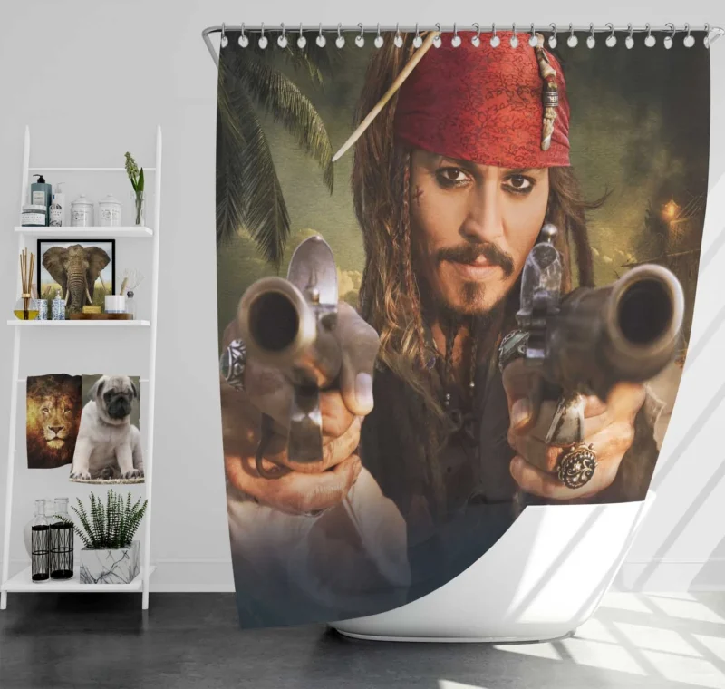 Pirates of the Caribbean: Johnny Depp Jack Sparrow Shower Curtain