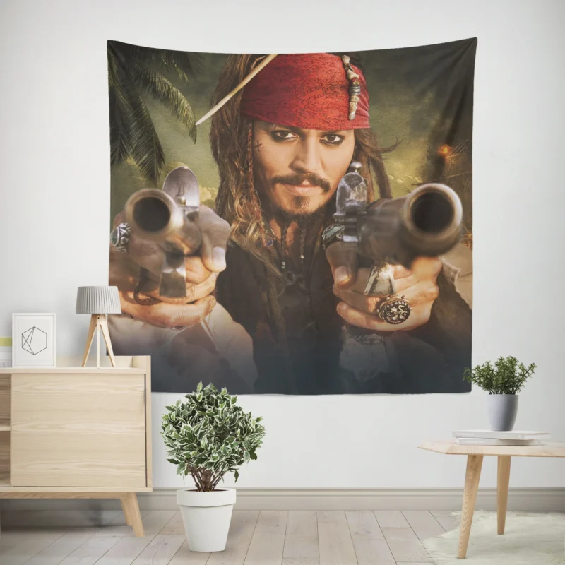 Pirates of the Caribbean: Johnny Depp Jack Sparrow  Wall Tapestry