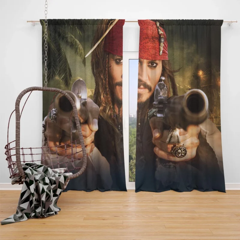 Pirates of the Caribbean: Johnny Depp Jack Sparrow Window Curtain
