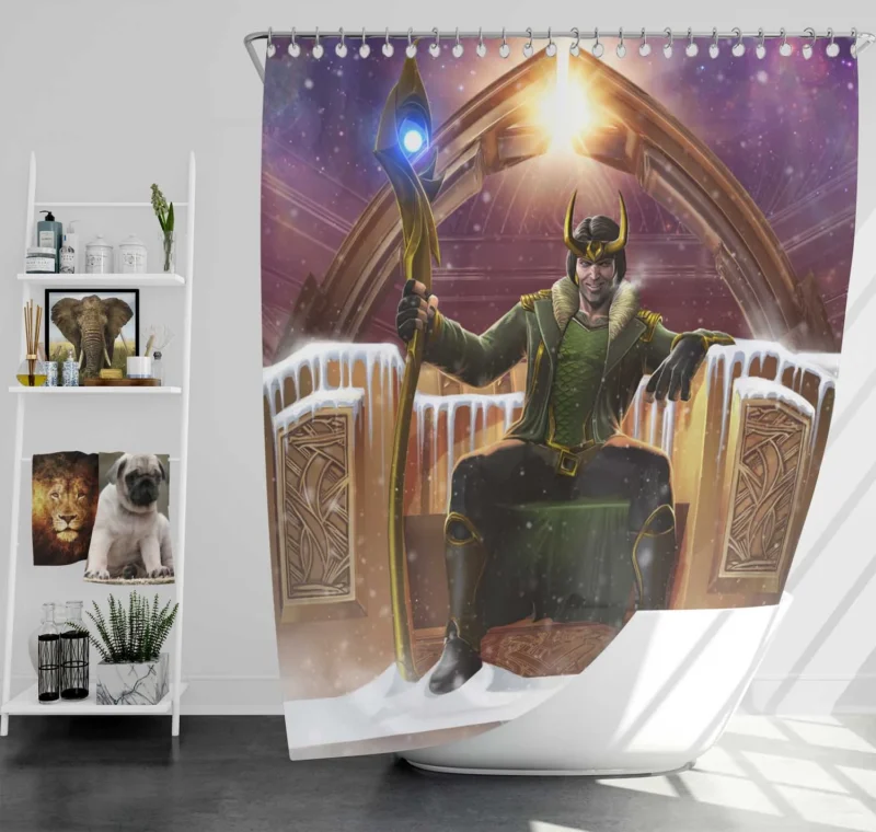 Play as Loki in MARVEL Contest of Champions Shower Curtain