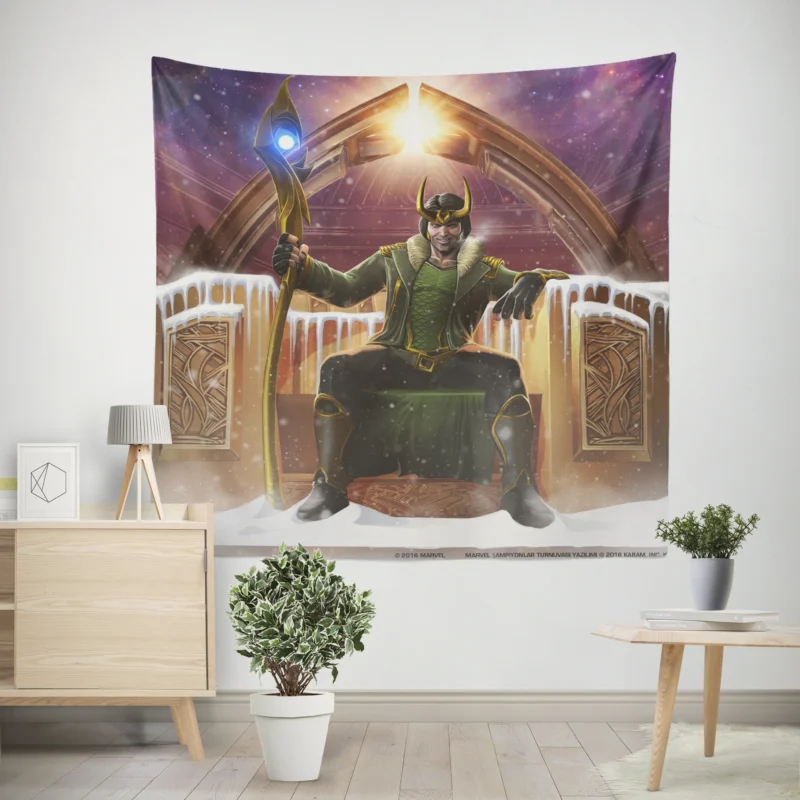 Play as Loki in MARVEL Contest of Champions  Wall Tapestry