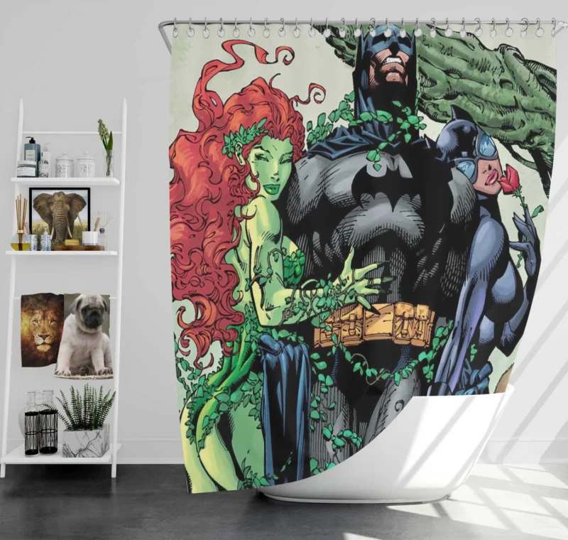 Poison Ivy and Catwoman: Partners in Batman Comics Shower Curtain