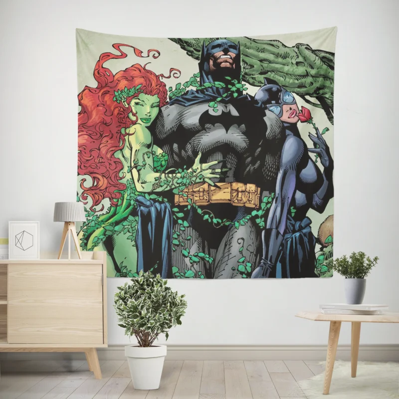 Poison Ivy and Catwoman: Partners in Batman Comics  Wall Tapestry