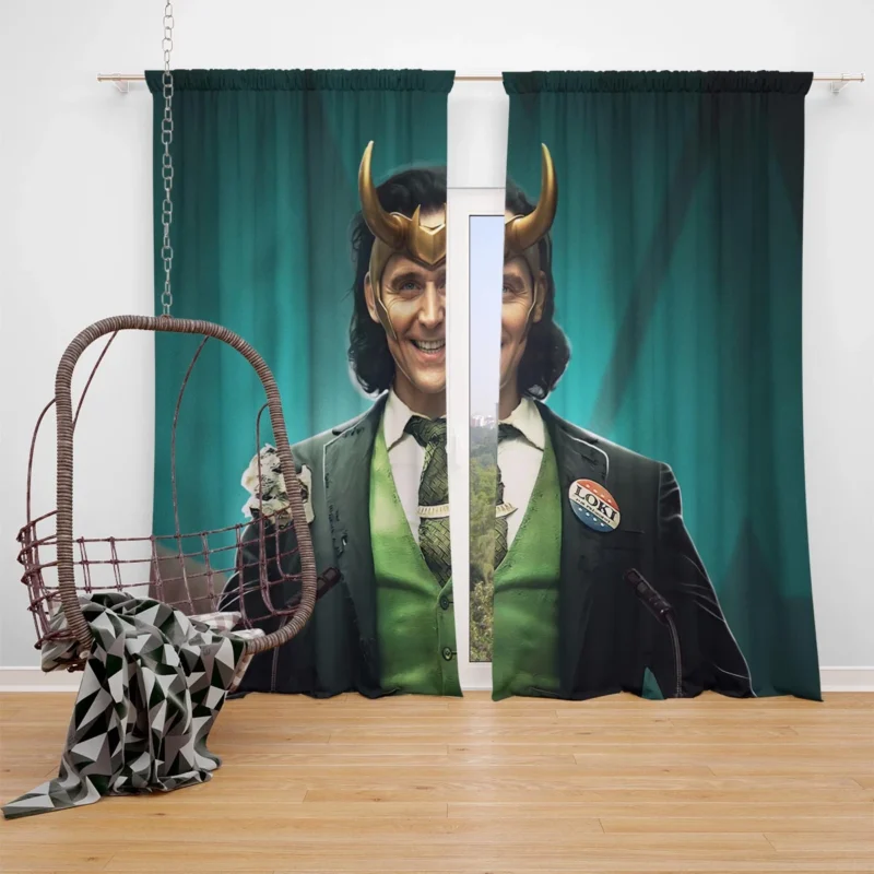 President Loki Impactful Appearance in TV Show Loki Window Curtain