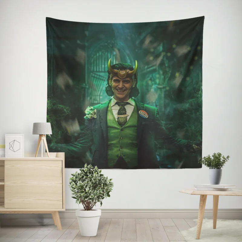President Loki Intriguing Role in TV Show Loki  Wall Tapestry