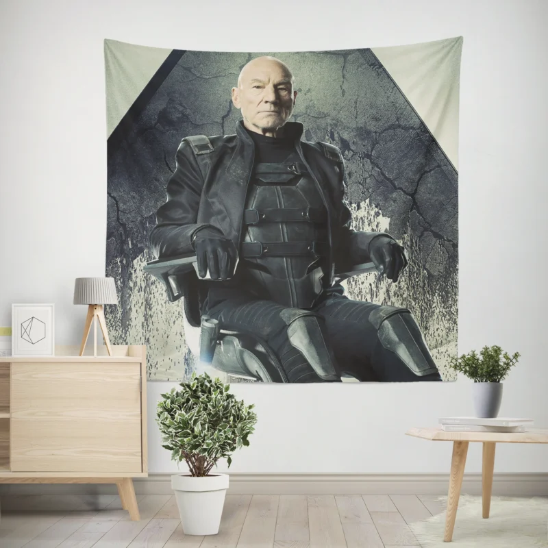 Professor Charles Xavier: Patrick Stewart Iconic Role  Wall Tapestry