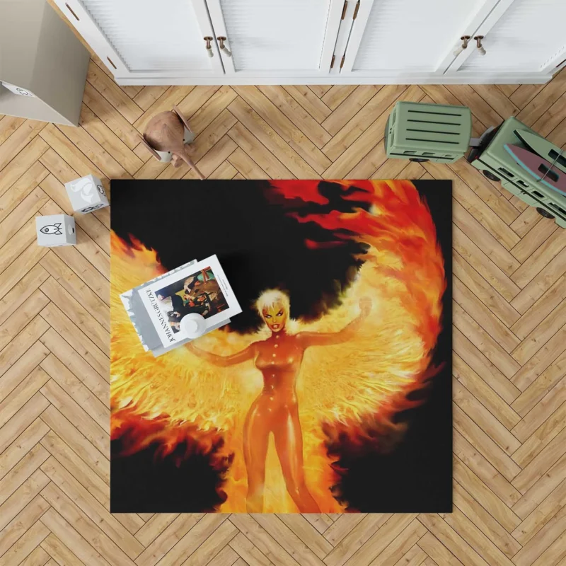 Rachel Summers and the Phoenix in Comics Floor Rug