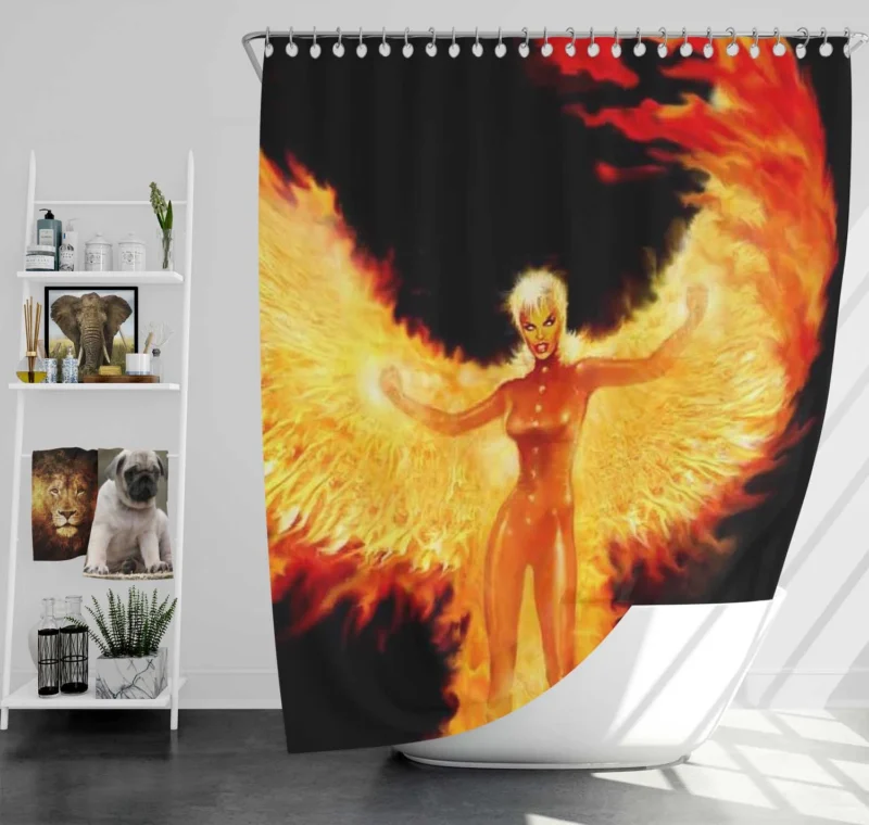 Rachel Summers and the Phoenix in Comics Shower Curtain