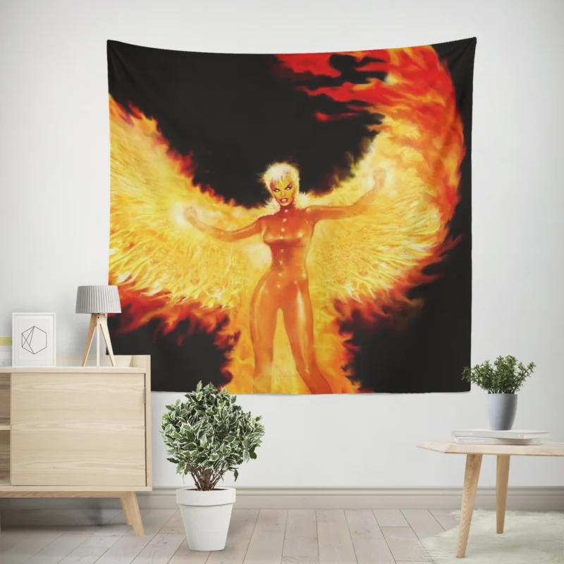 Rachel Summers and the Phoenix in Comics  Wall Tapestry