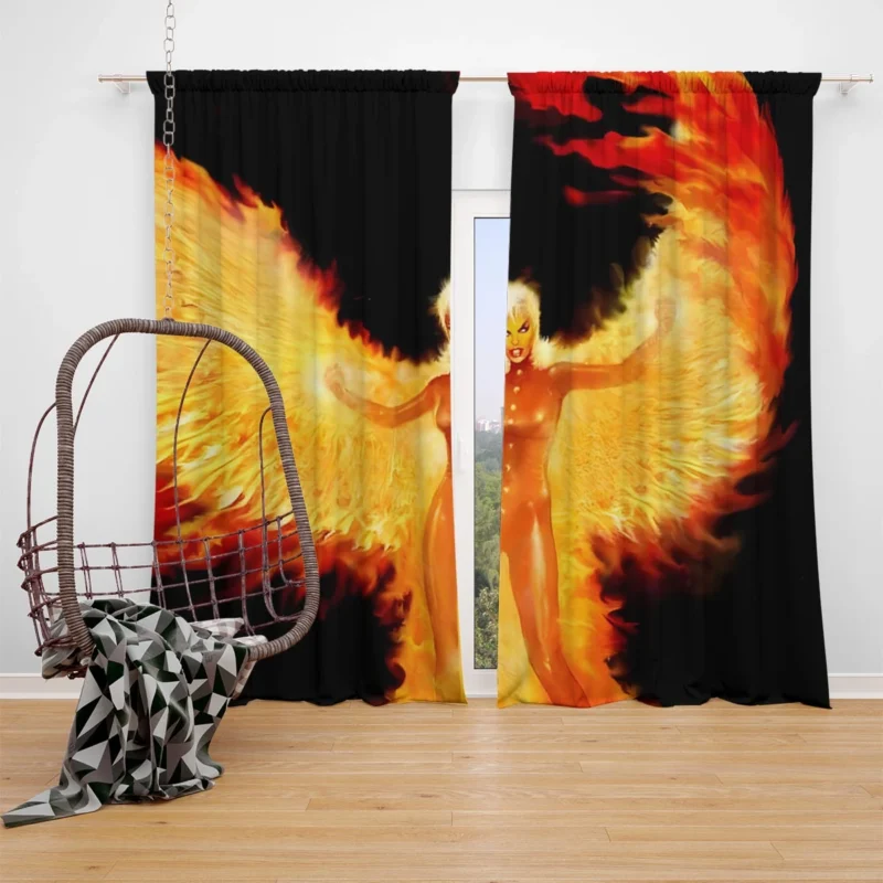 Rachel Summers and the Phoenix in Comics Window Curtain