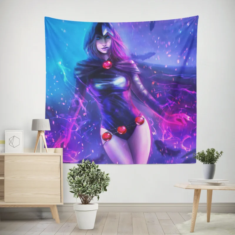 Raven in Comics: Explore the Dark World of DC  Wall Tapestry