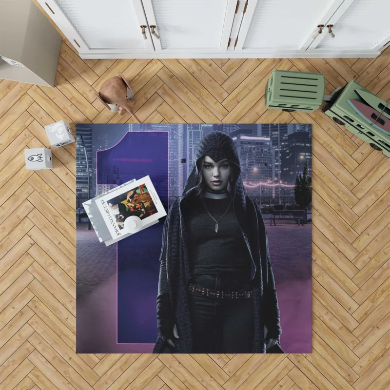 Raven in Titans: Embrace the Dark and the Light Floor Rug