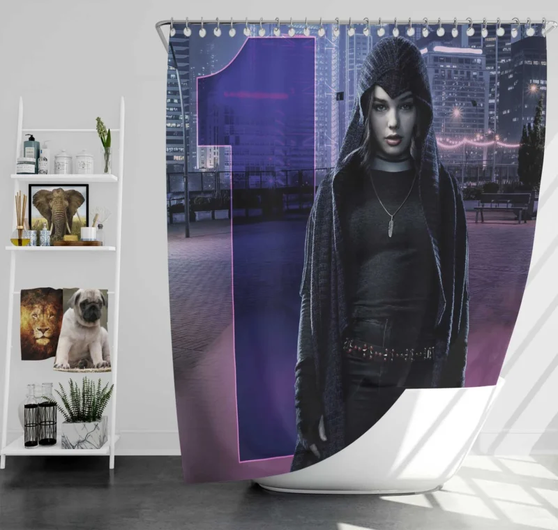 Raven in Titans: Embrace the Dark and the Light Shower Curtain