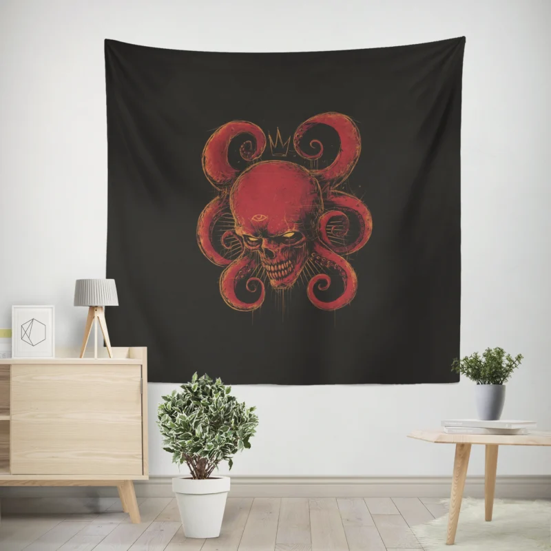 Red Skull Comics: Delve into the World of Evil  Wall Tapestry