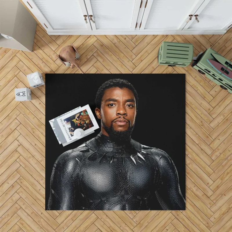 Remembering Chadwick Boseman as Black Panther Floor Rug