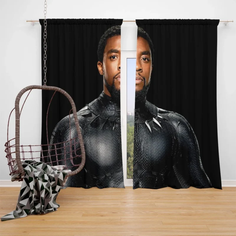 Remembering Chadwick Boseman as Black Panther Window Curtain