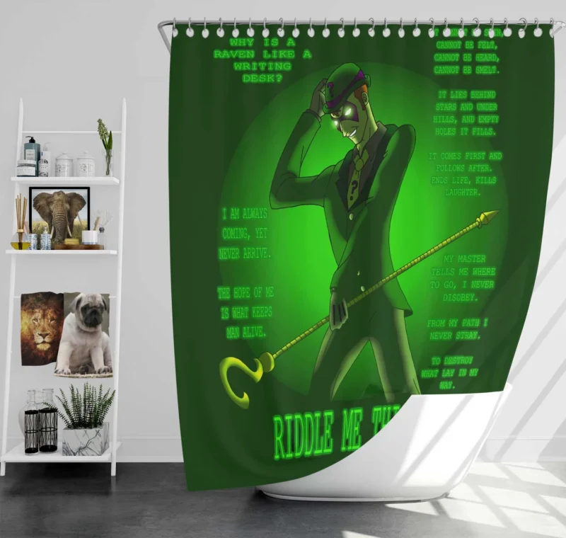 Riddler Comics: Dive into the Enigma of Gotham Shower Curtain