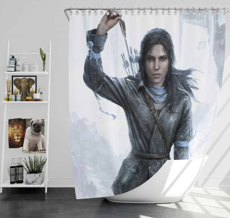 Rise of the Tomb Raider Action Shower Curtain