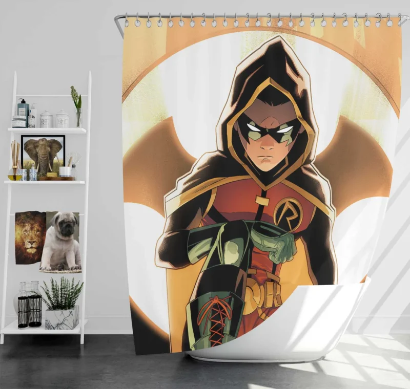 Robin Comics: Damian Wayne Dark Crusade Shower Curtain