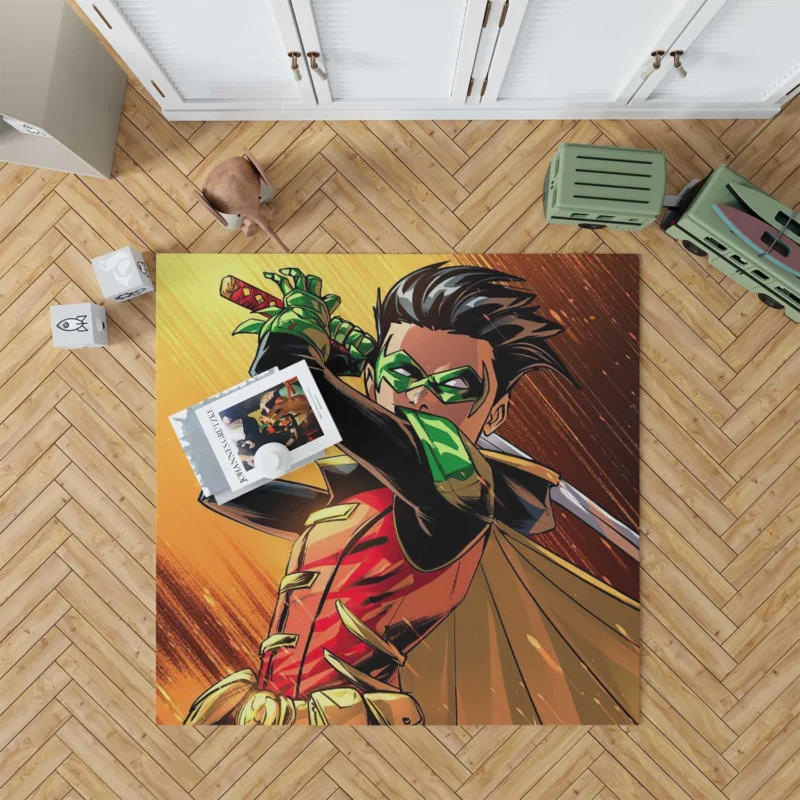 Robin Comics: Damian Wayne Heroic Debut Floor Rug