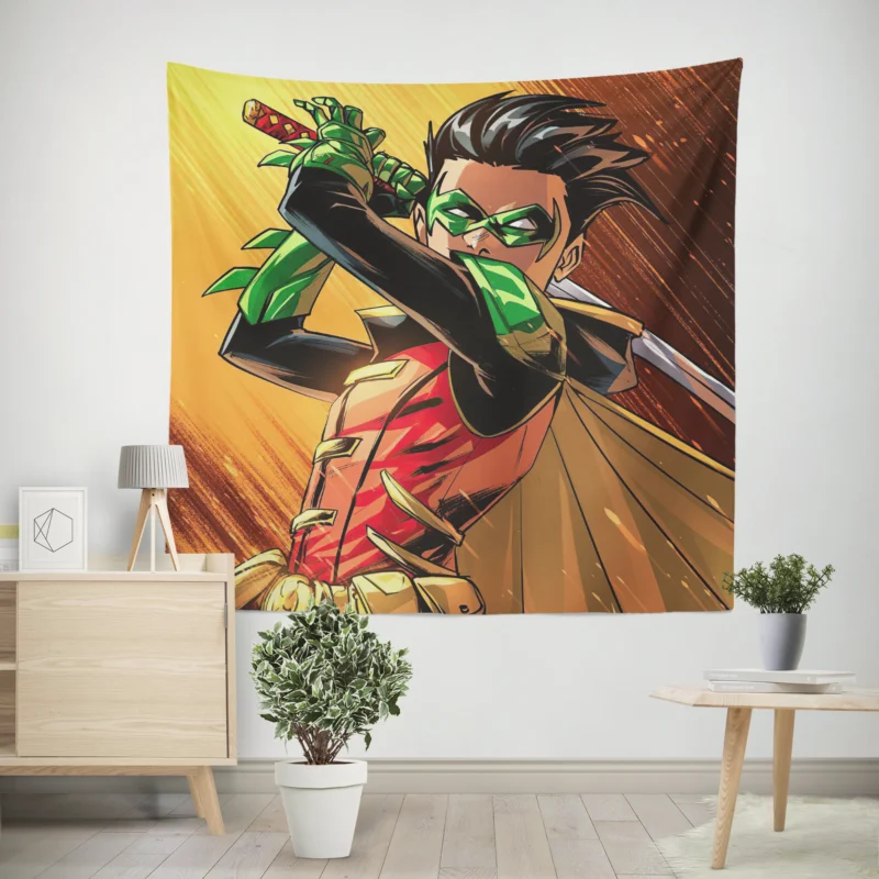 Robin Comics: Damian Wayne Heroic Debut  Wall Tapestry