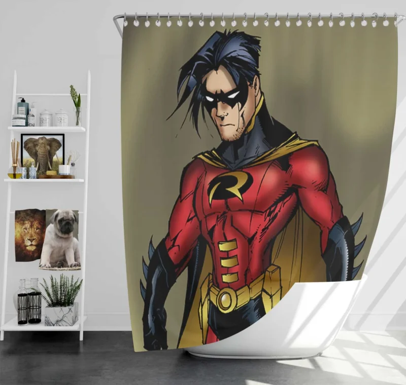 Robin Comics: Tim Drake Dynamic Adventures Shower Curtain