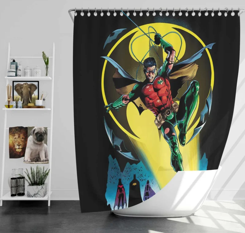 Robin Comics: Tim Drake Heroic Exploits Shower Curtain
