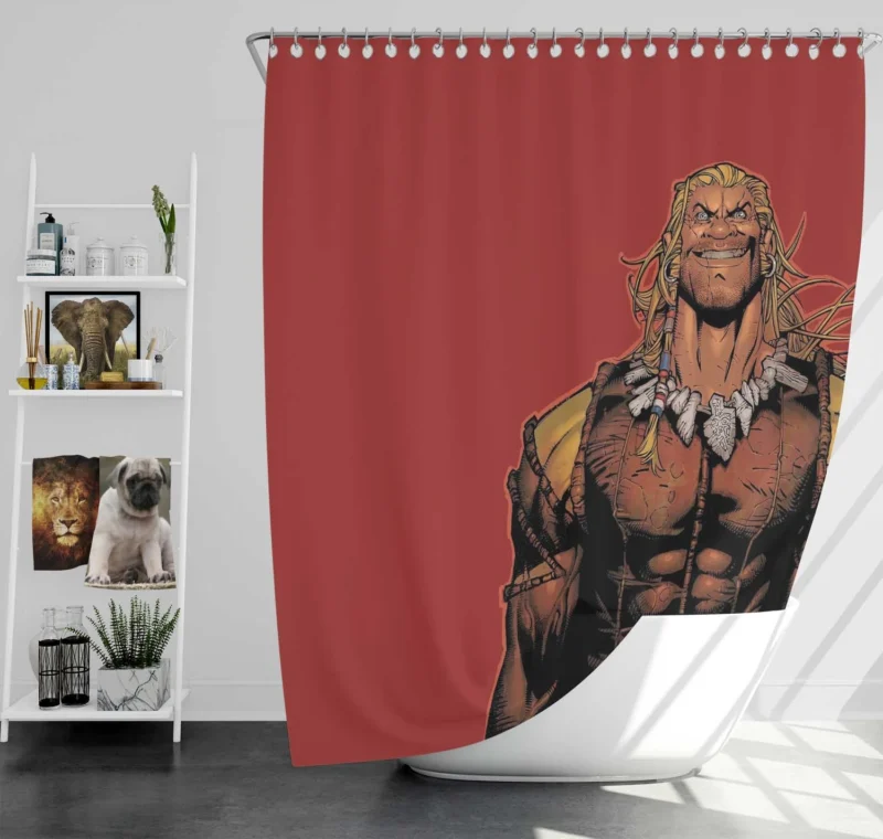 Sabretooth Comics: Dive into Sabretooth World Shower Curtain