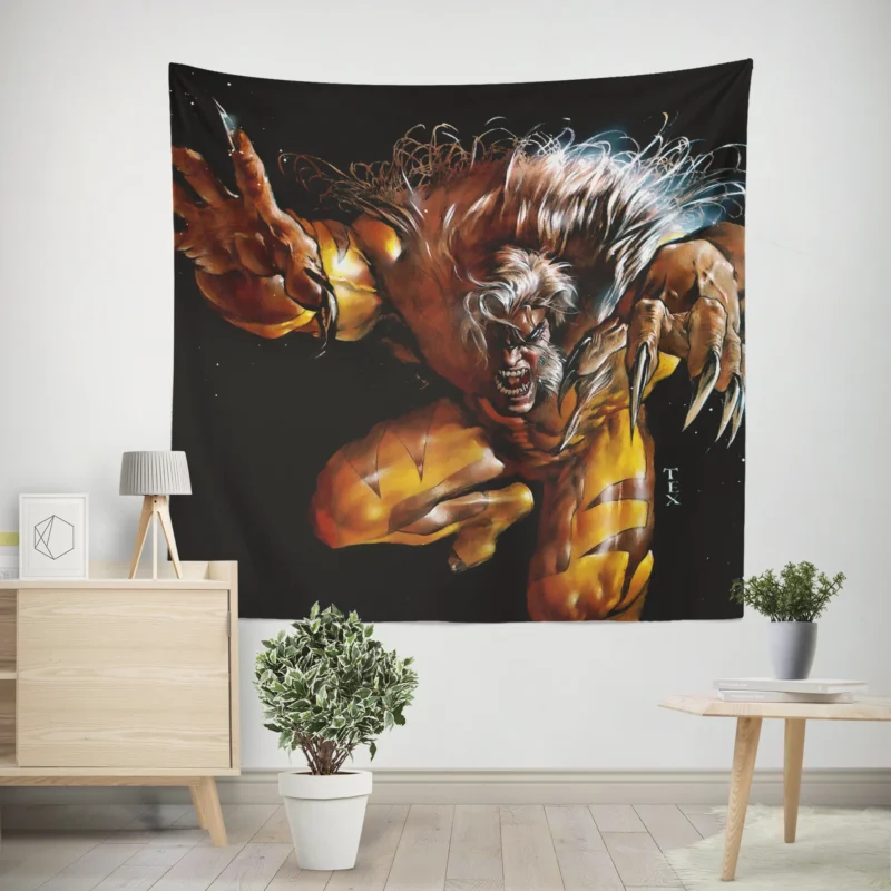 Sabretooth Comics: Unleash the Savage Mutant  Wall Tapestry