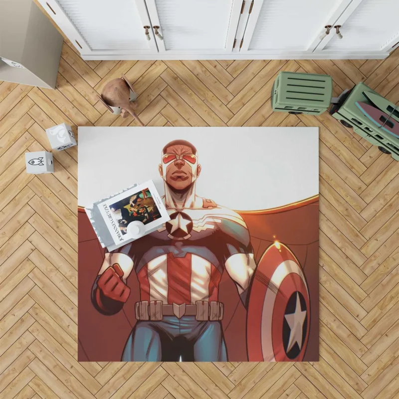 Sam Wilson Takes Flight as Captain America in Comics Floor Rug