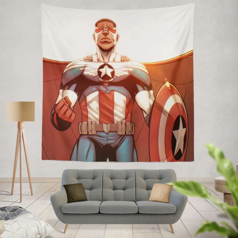 Sam Wilson Takes Flight as Captain America in Comics  Wall Tapestry