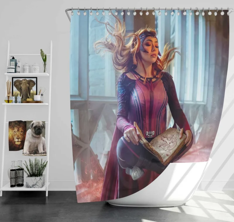 Scarlet Witch Cosplay: Channeling Chaos Magic Shower Curtain