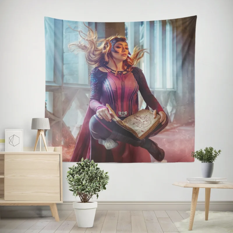 Scarlet Witch Cosplay: Channeling Chaos Magic  Wall Tapestry