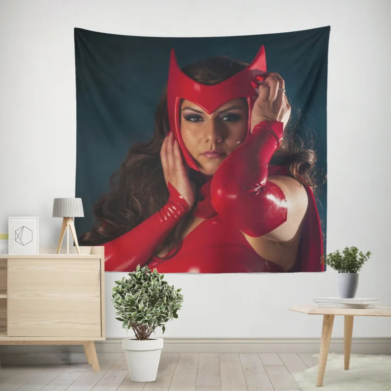 Scarlet Witch Cosplay: Marvel Channeling Chaos Magic  Wall Tapestry